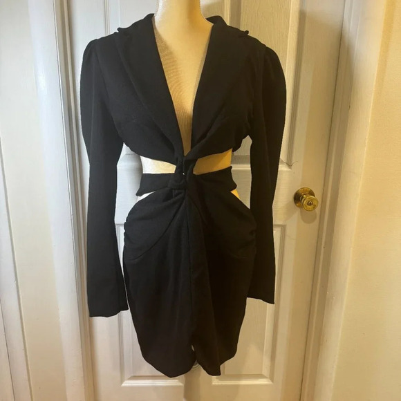 PatBO Cutout Blazer Mini Dress in Black - Picture 2 of 16